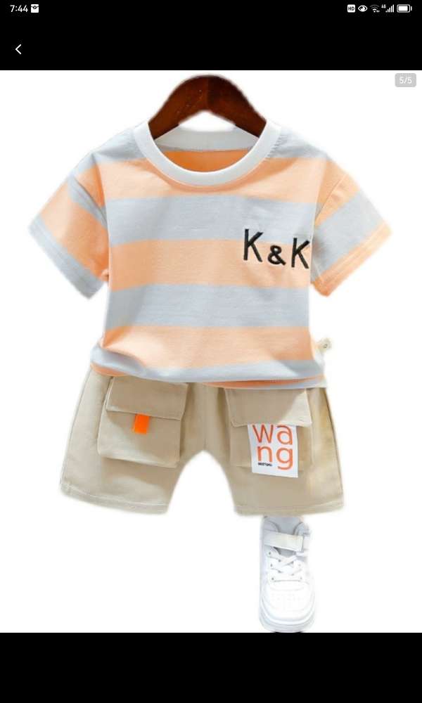 Boys' Short-Sleeved Polo Shirt T-Shirt Stylish Handsome Tide 2024 Summer New Children's Half-Sleeved Summer Children's Summer Dress T18