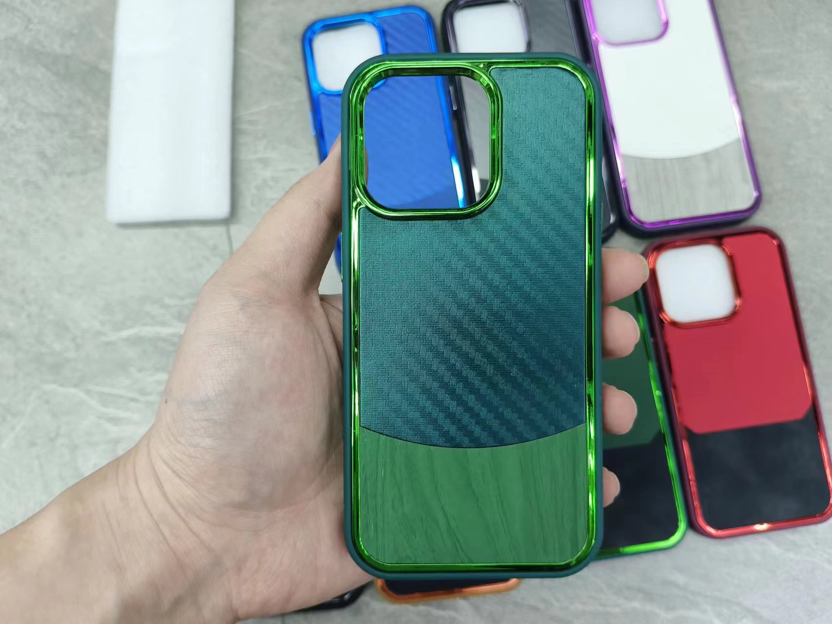 Electroplated Side Leather Phone Case Application Scenario