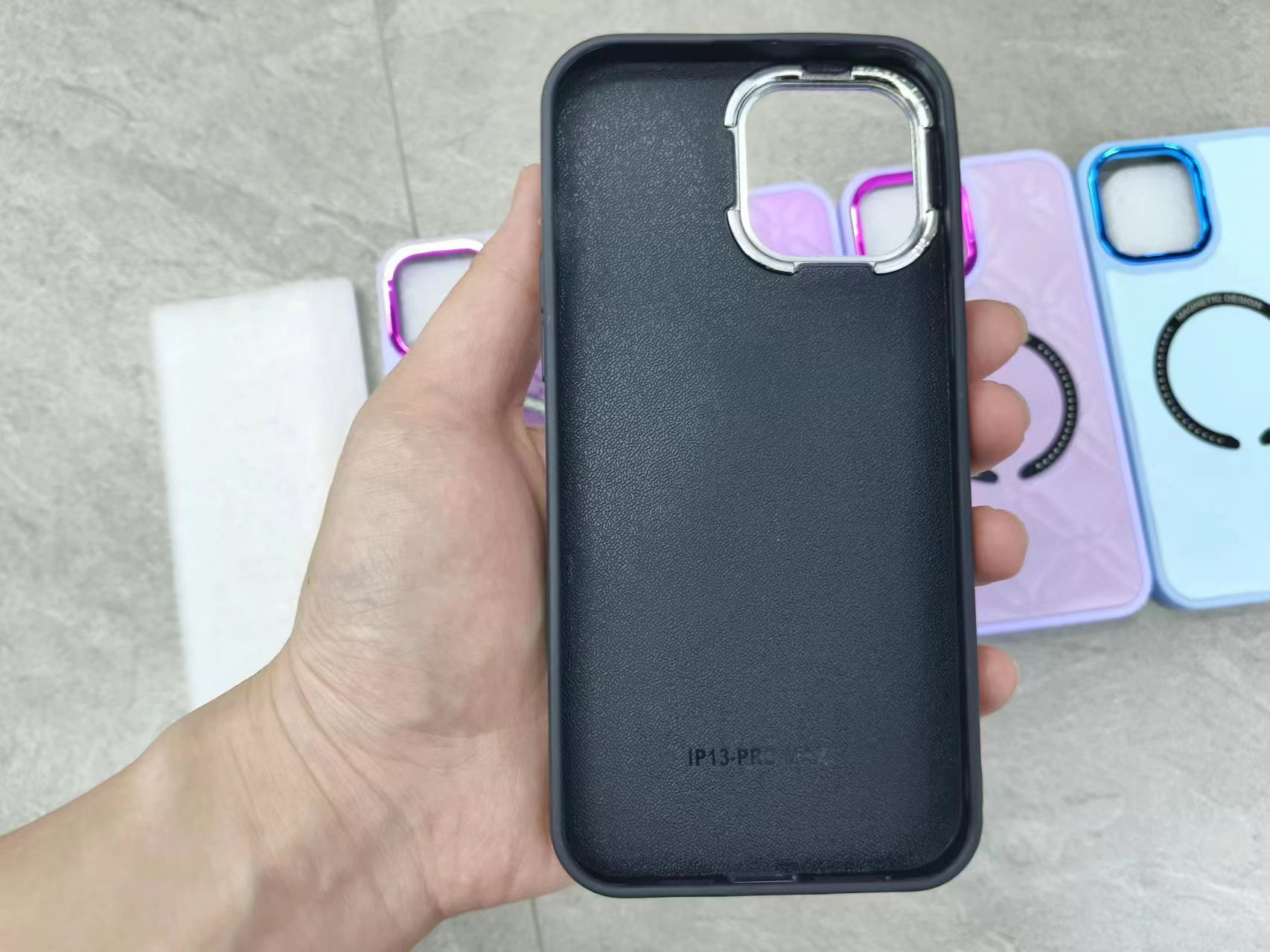 Electroplated Lens Frame Sticker Magnetic Phone Case Item Picture