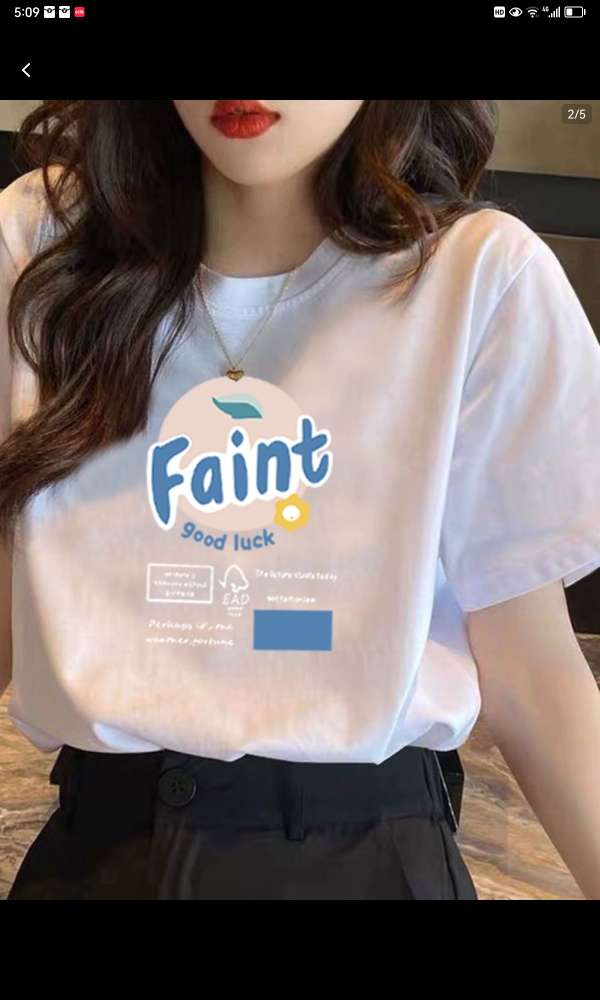 Cotton Short Sleeve T-Shirt Women's White Half Sleeve T-Shirt Summer Dress 2024 New Korean Version Of Loose Women's Summer Top 22 Specification drawing