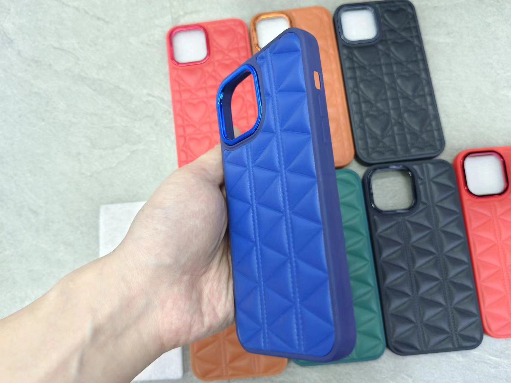 Electroplated Lens Frame Leather Phone Case Application Scenario