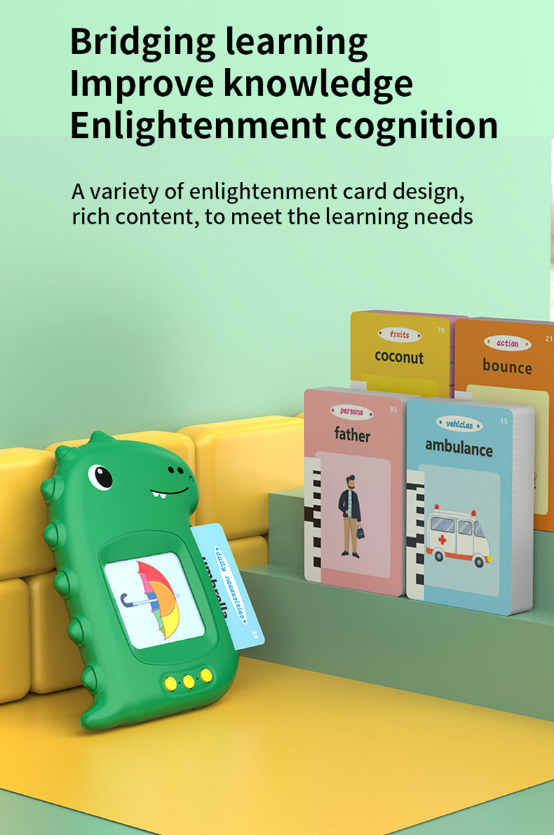 新款儿童益智玩具启蒙早教机恐龙卡片机插卡机学生学习机英语阿拉伯语等小语种详情3