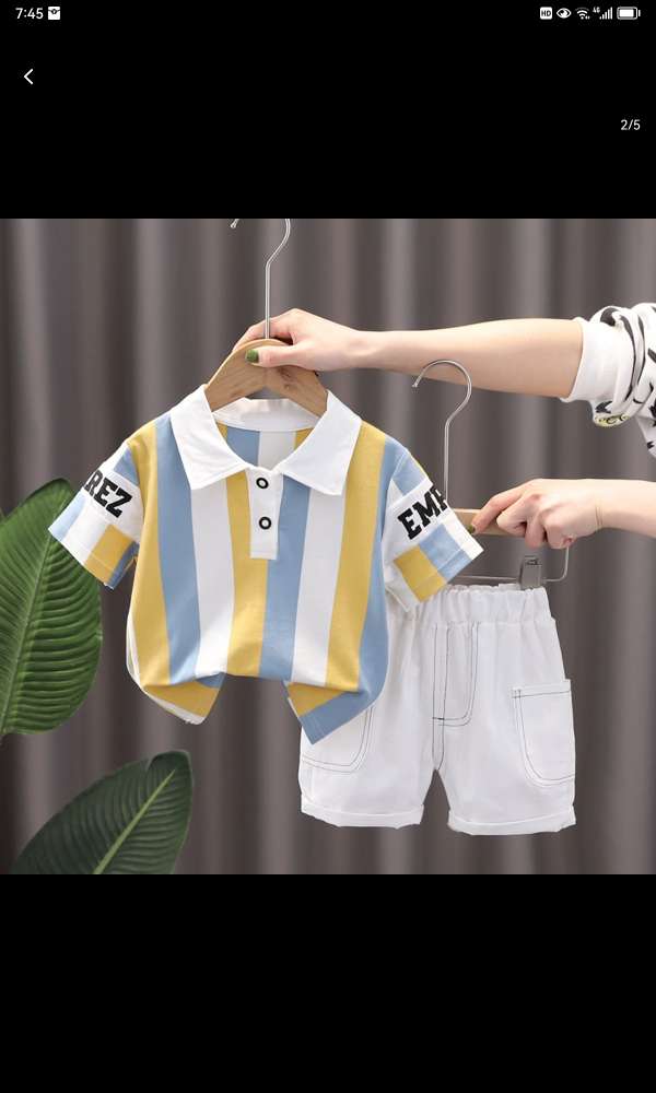 Boys' Short-Sleeved Polo Shirt T-Shirt Stylish Handsome Tide 2024 Summer New Children's Half-Sleeved Summer Children's Summer Dress T16