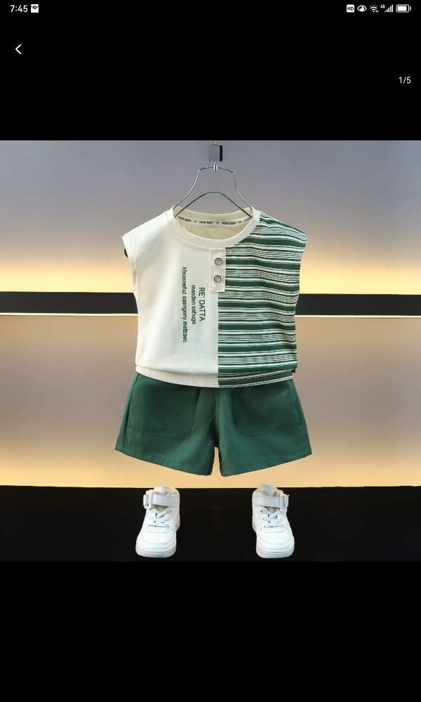 Boys' Short-Sleeved Polo Shirt T-Shirt Stylish Handsome Tide 2024 Summer New Children's Half-Sleeved Summer Children's Summer Dress T12 details Picture