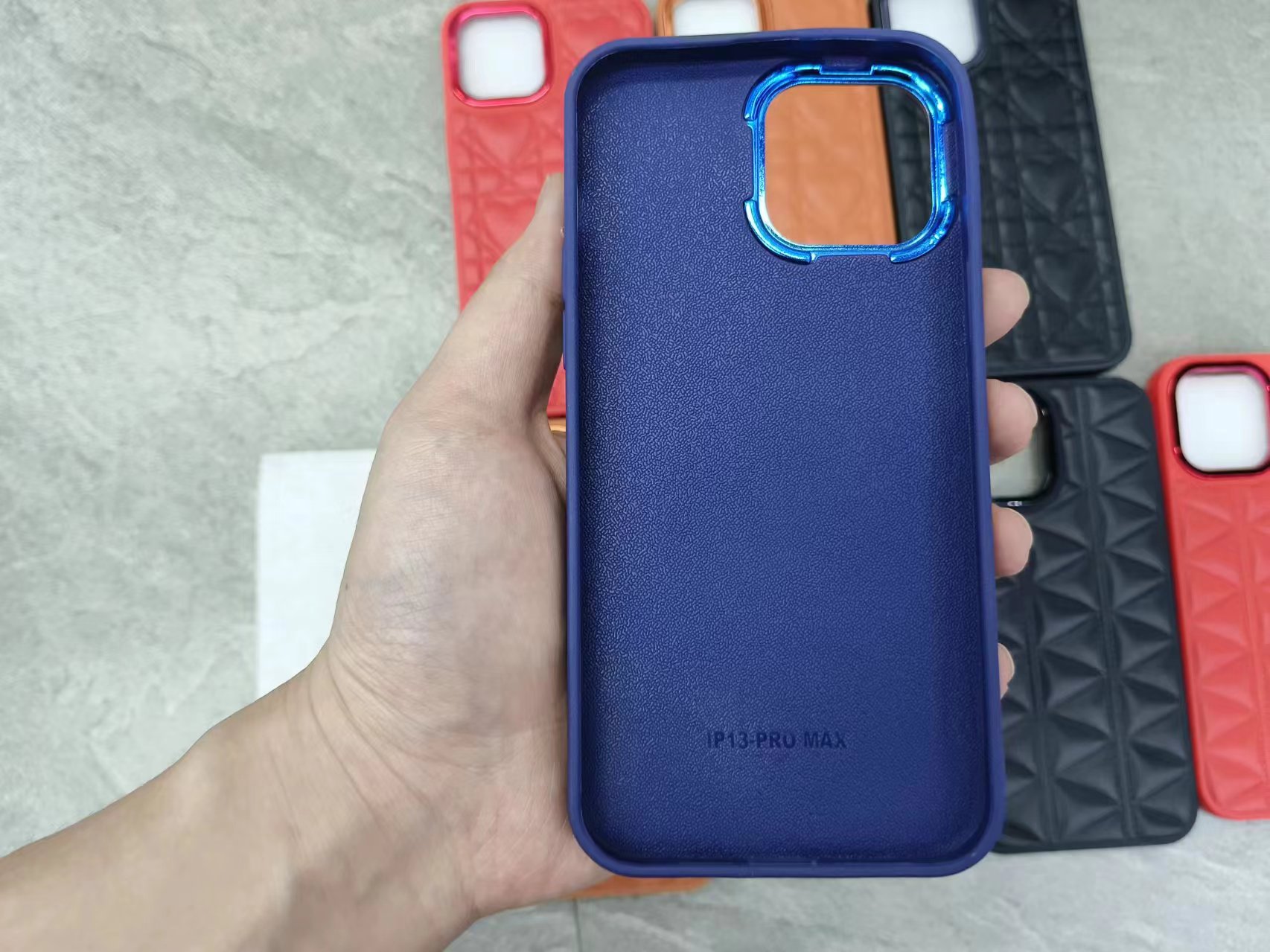Electroplated Lens Frame Leather Phone Case Item Picture