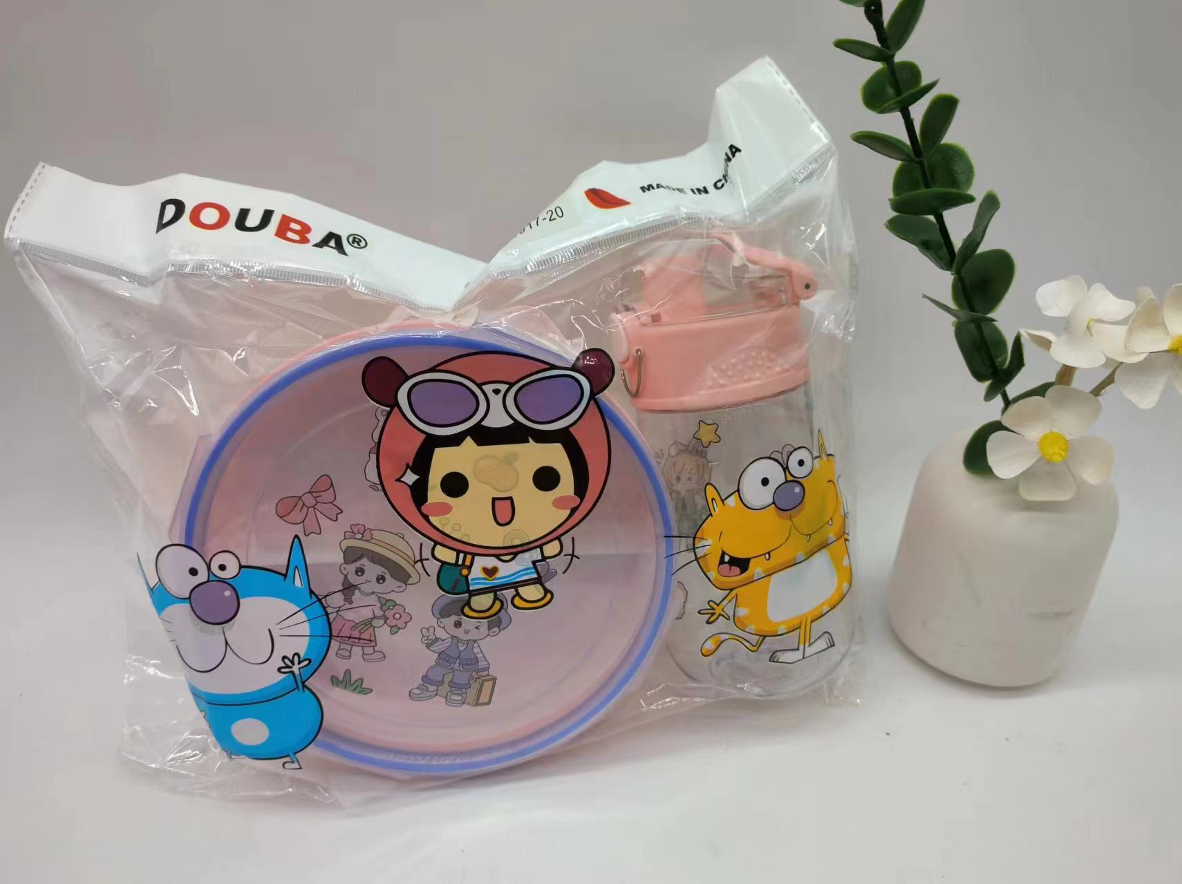 Cartoon lunch box water bottle set for students and children, lunch box, water bottle Item Picture