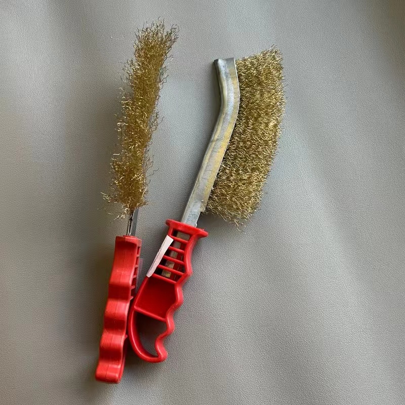 镀铜钢丝刀刷塑料手柄不掉丝钢丝轮抛光磨具除锈钢丝除锈工具刀刷详情5
