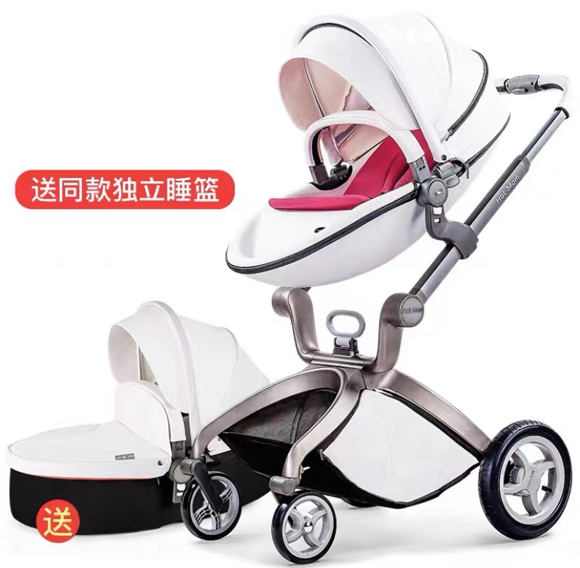 提篮婴儿推车可坐可躺轻便双向高景观折叠避震新生儿宝宝手推车图