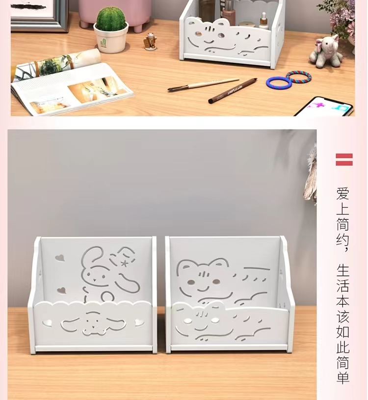 Makeup mirror desktop storage box, student dormitory multi-layer makeup mirror with drawer, ins high appearance level storage belt mirror pic 7