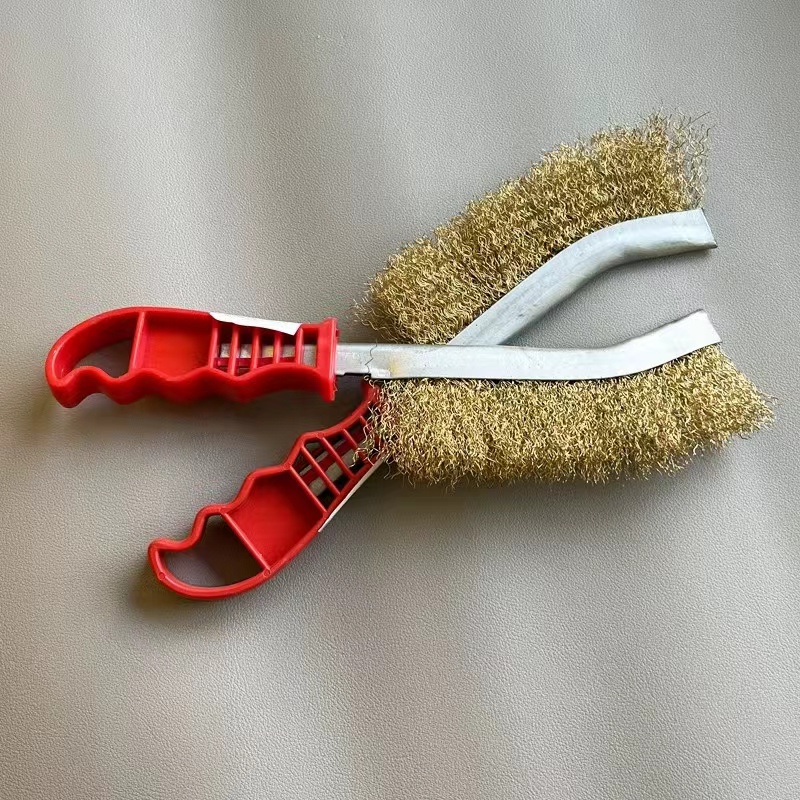 镀铜钢丝刀刷塑料手柄不掉丝钢丝轮抛光磨具除锈钢丝除锈工具刀刷详情6
