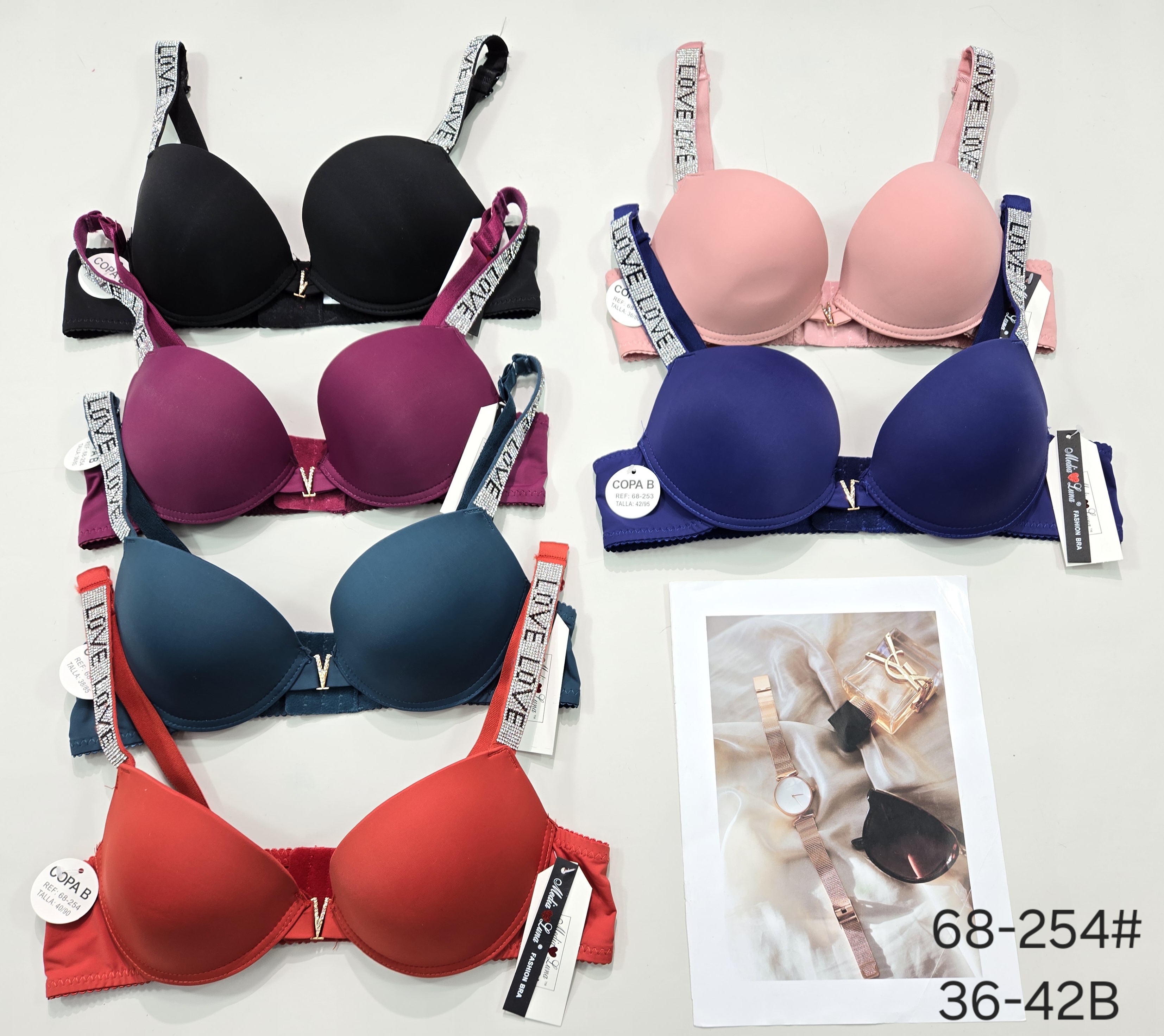 跨境专供烫钻女士文胸套装内衣内裤水钻套装