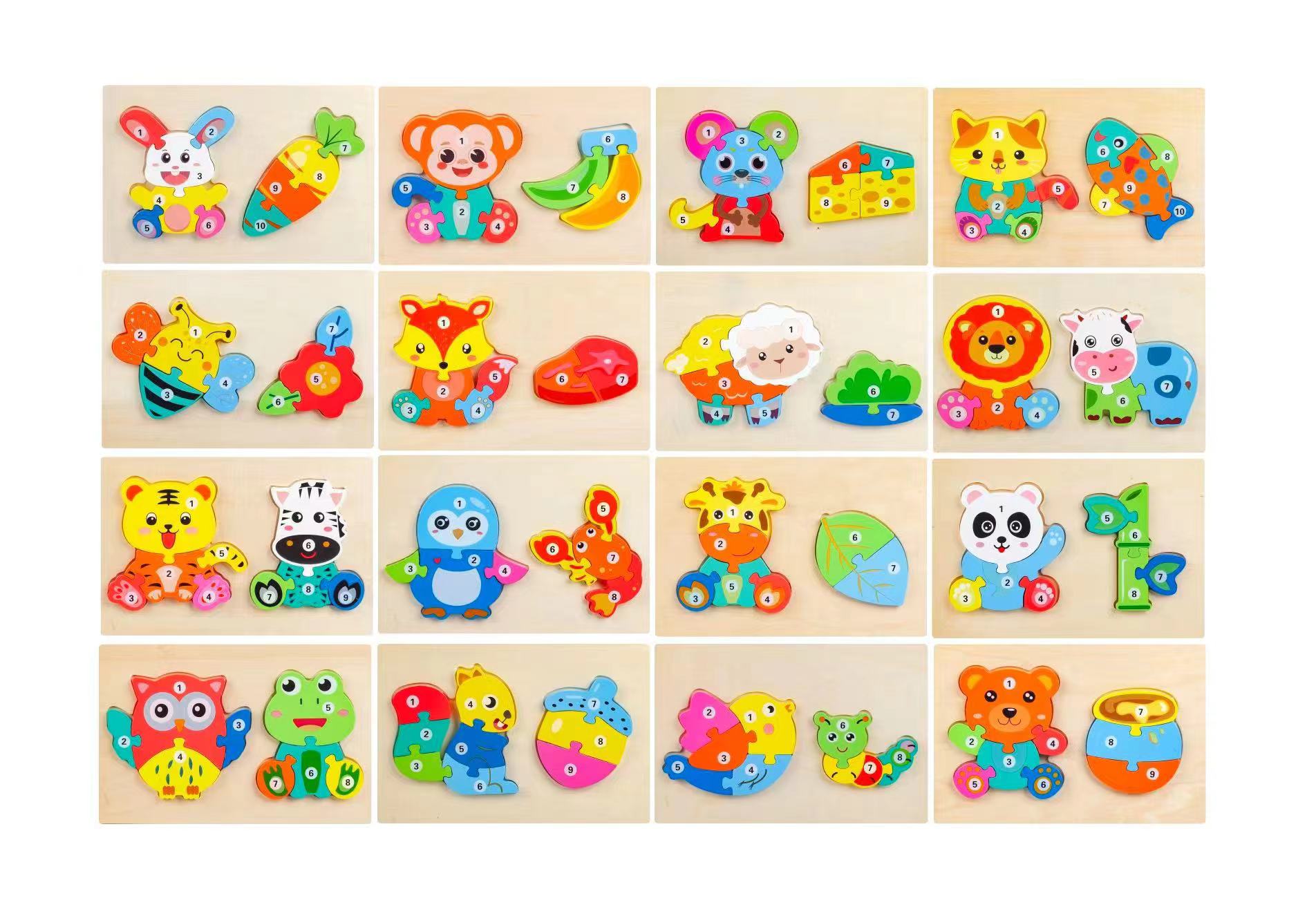 阿文 英文 画板 木制拼图 泰文 俄罗斯方块 卡通拼图 外贸产品图