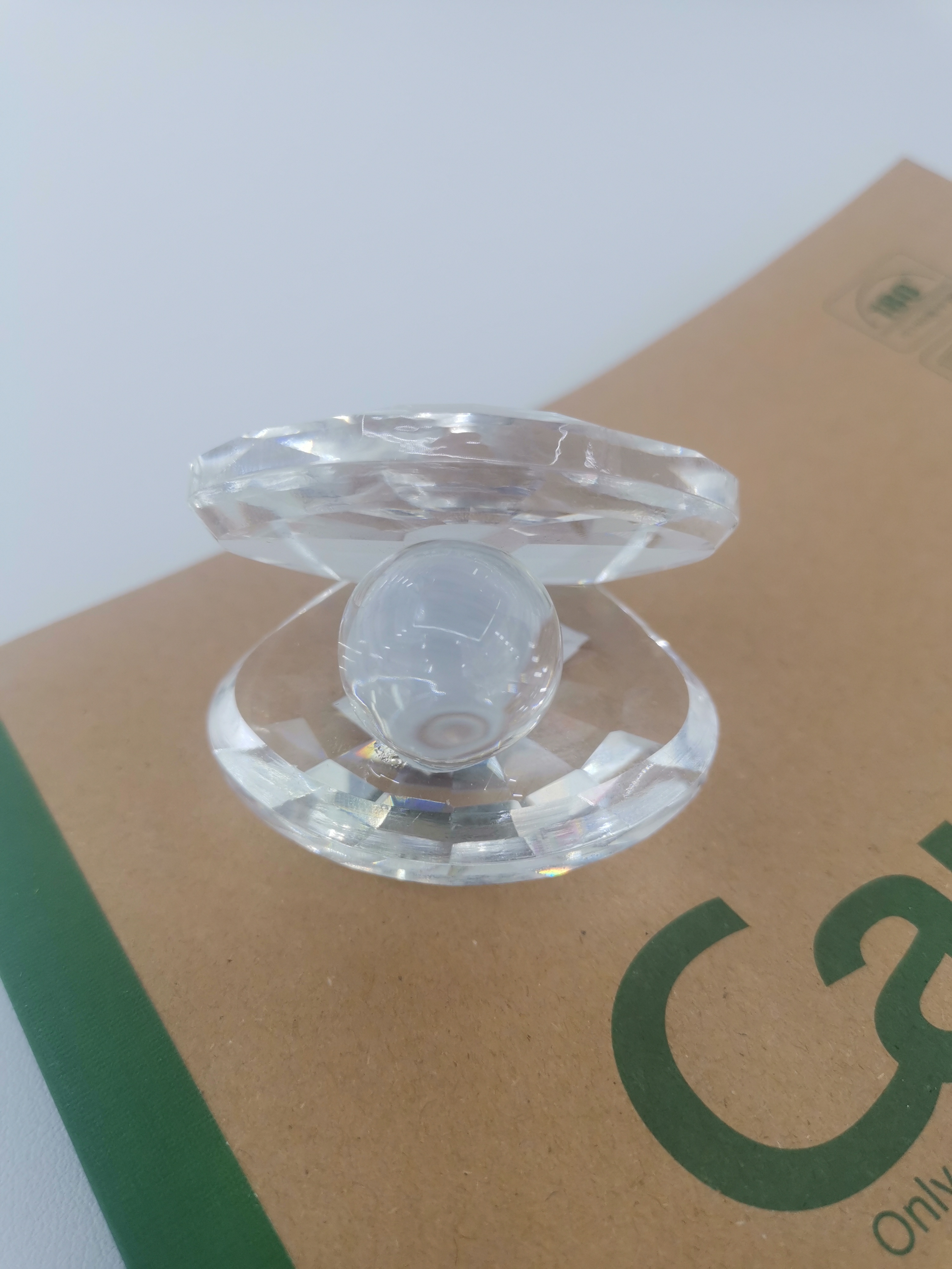 透明色小号河蚌贝壳白色纸盒包装5cm*4.5cm*4.5cm水晶工艺品摆件