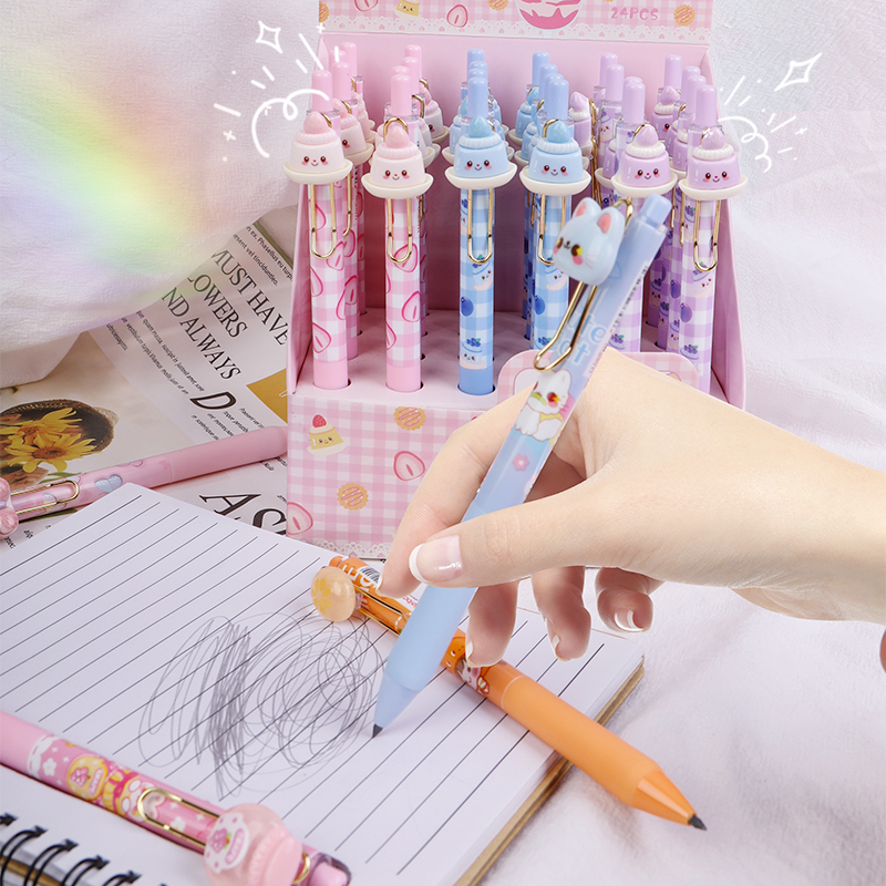 Weibo Stationery Cartoon Press Eternal Pencil 0.5 lead, cute for students, high appearance level, multiple patterns, no need for cutting, telescopic details Picture