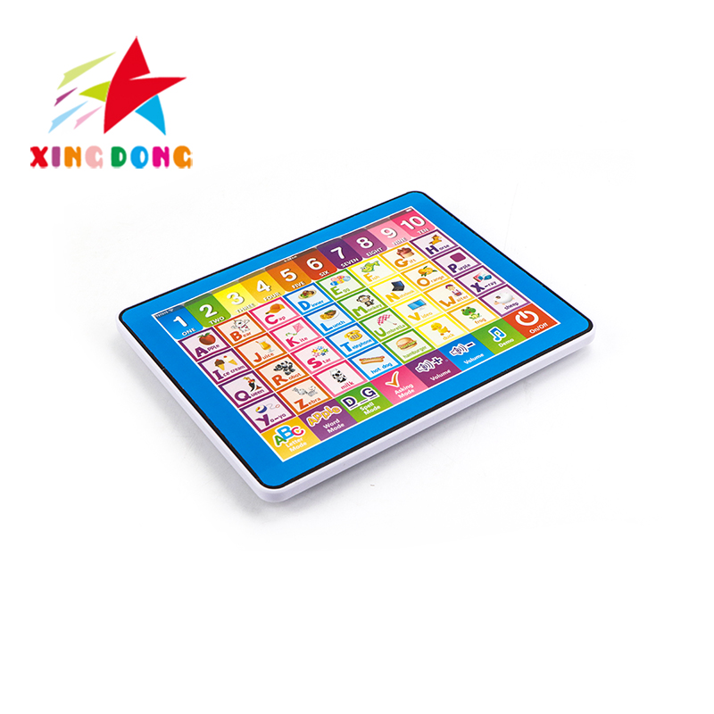 儿童彩色 英文ABC教学玩具学习机 彩盒 蓝红两色混装  不包电 用3节5号电池 平板无灯