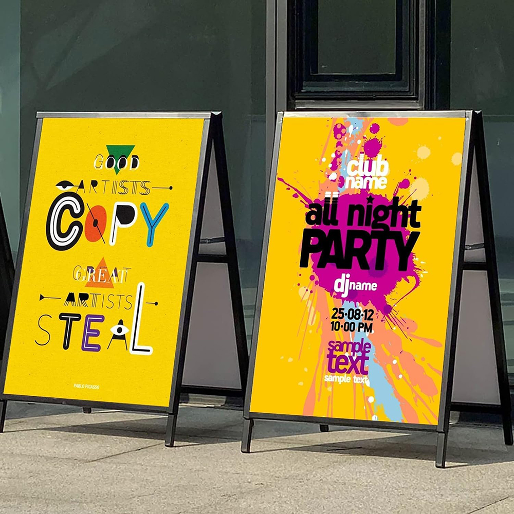 A- Frame Sidewalks Poster stand A字板双面型海报架kt展架详情1
