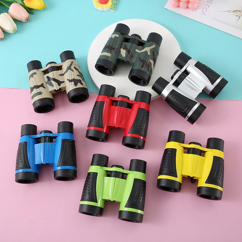 义乌晶辉厂家5x30多种彩色热销户外探索儿童玩具双筒玩具望远镜