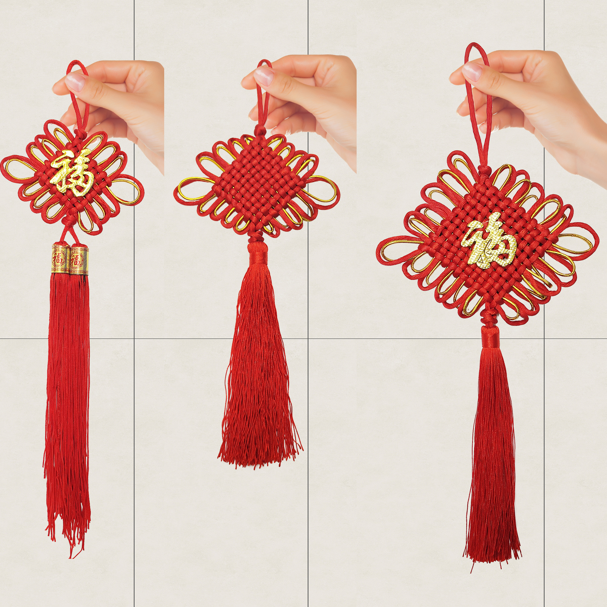 Chinese knots, gold thread Chinese knots, festive decorations, gold thread weaving, handcrafted folk and custom decorations, Hanfu props, set for shooting, national style and folk style, artistic craftsmanship, Chinese knots, 3# festival items, festive tassels pic 1