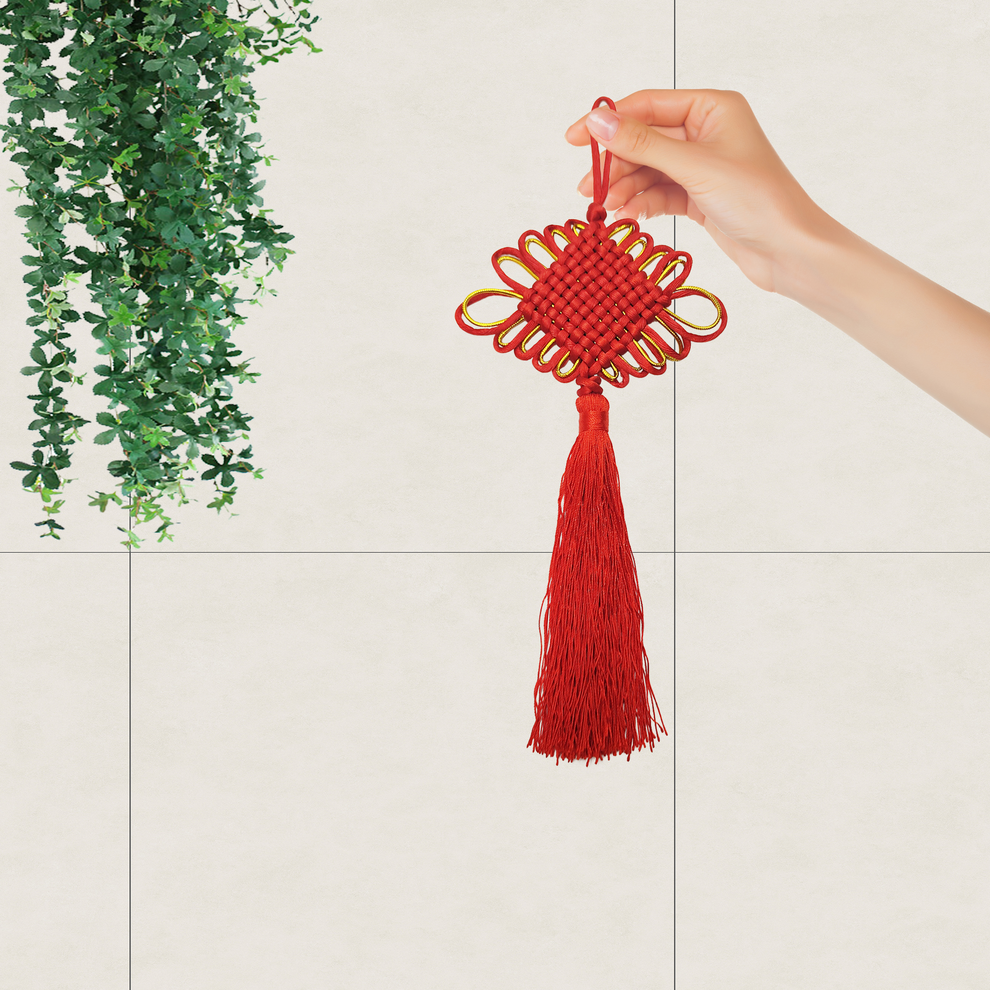 Chinese knots, gold thread Chinese knots, festive decorations, gold thread weaving, handcrafted folk and custom decorations, Hanfu props, set for shooting, national style and folk style, artistic craftsmanship, Chinese knots, 3# festival items, festive tassels Specification image