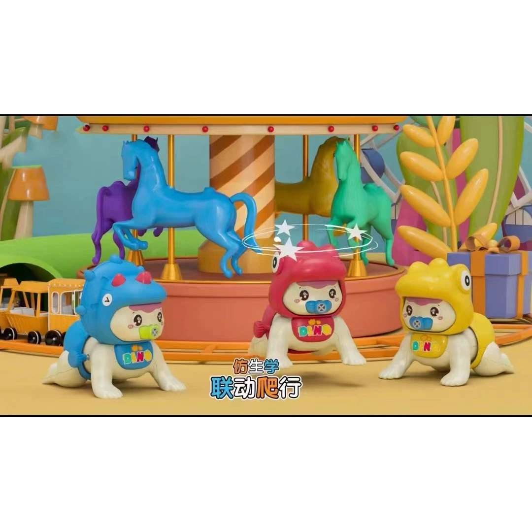 كان الطفلان يلعبون مع الأطفال في هدايا صغيرة، ويصفرون وهم يصرخون على أطفال صغار الدينوصورات detail image 7