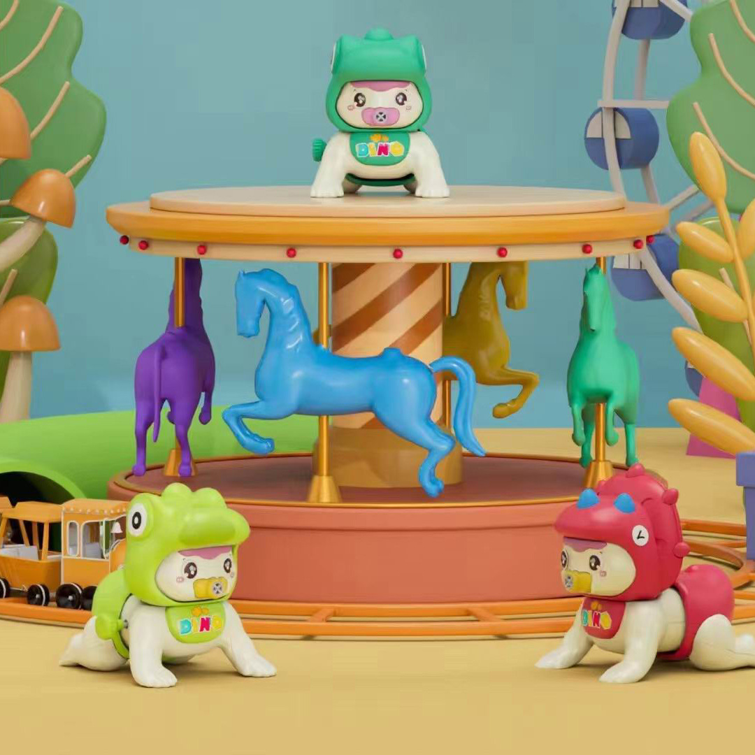 Children's trendy toy figurines, children's Day gifts, spring ribbons, whistling sounds, climbing dolls on chains, dinosaur cute dolls, babies