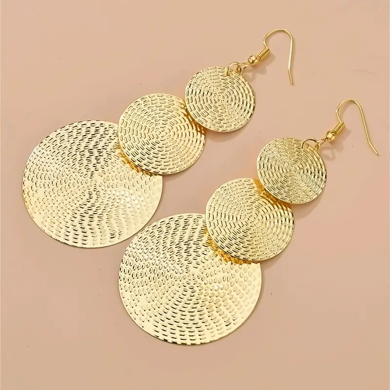 E2416 European And American Popular Ear Accessories Amazon Aliexpress Explosive Personality Round Film Exaggerated Cross-Border Domestic Sales Foreign Trade Application Scenario