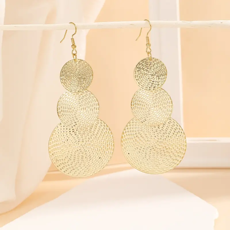E2416 European And American Popular Ear Accessories Amazon Aliexpress Explosive Personality Round Film Exaggerated Cross-Border Domestic Sales Foreign Trade Item Picture