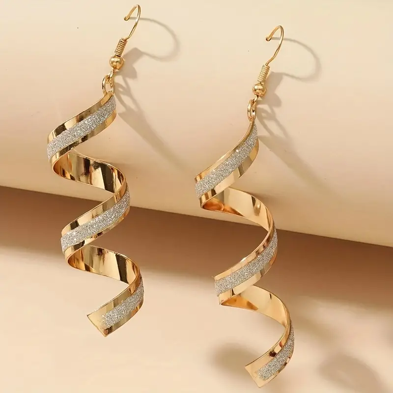 E2414 European And American Popular Ear Accessories Geometric Twisted Strip Personality Long Frosted Stickers Cross-Border Domestic Sales Foreign Trade