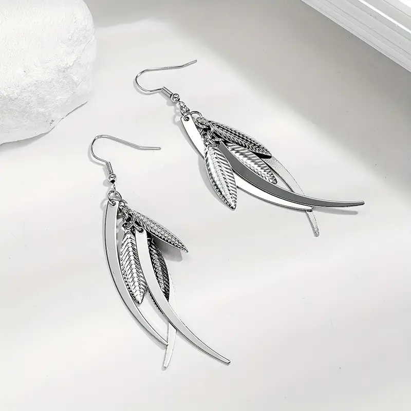 E2404 European And American Popular Earrings Creative Leaf Earrings Cross-Border Domestic Sales Foreign Trade