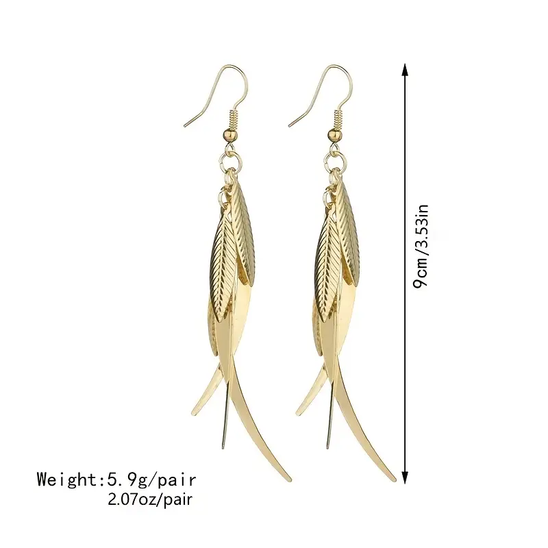 E2404 European And American Popular Earrings Creative Leaf Earrings Cross-Border Domestic Sales Foreign Trade Item Picture