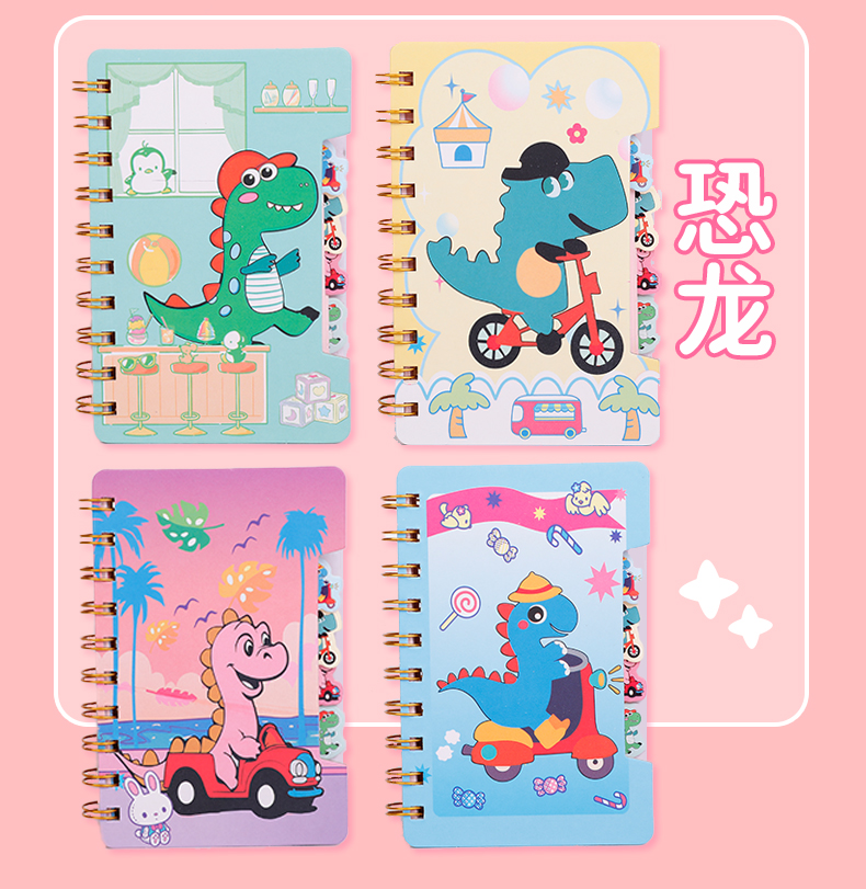 Weibo Stationery Mini Cartoon loose-leaf thickened coil Notebook, cute student notebook, portable office Notepad pic 4