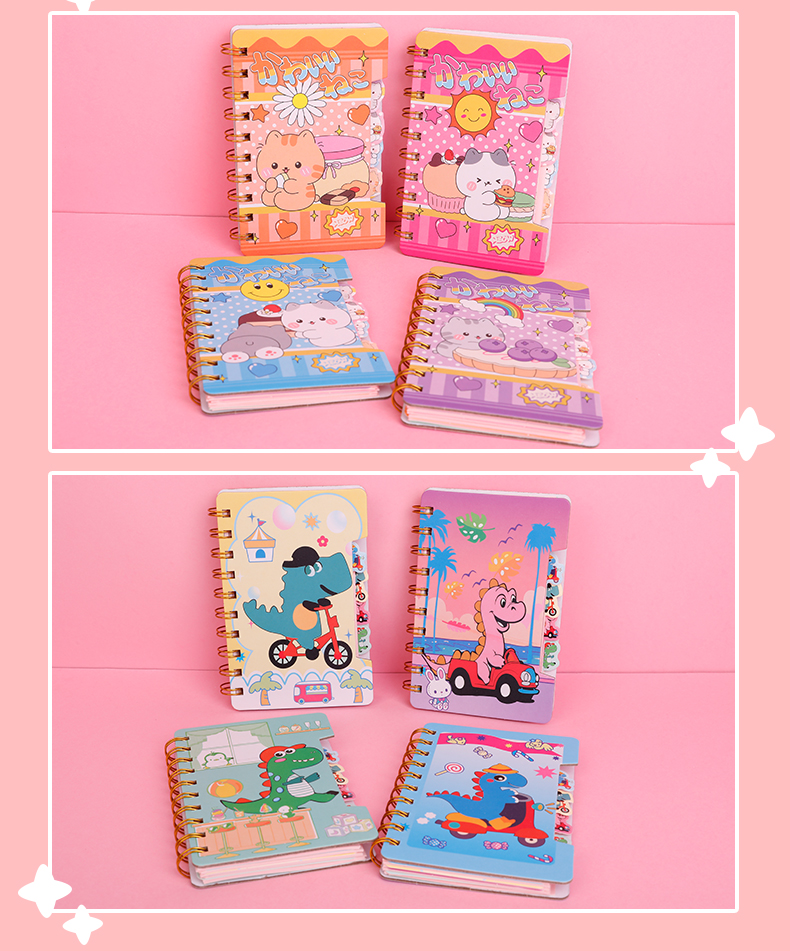 Weibo Stationery Mini Cartoon loose-leaf thickened coil Notebook, cute student notebook, portable office Notepad pic 11