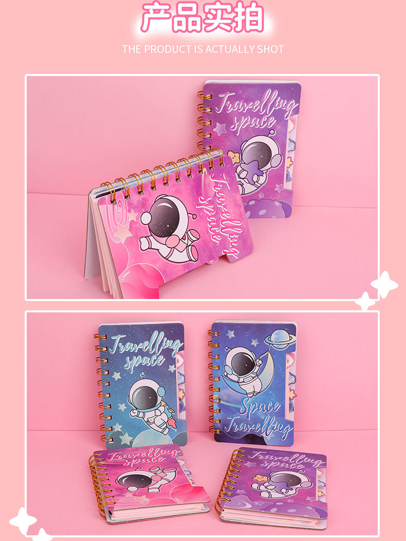 Weibo Stationery Mini Cartoon loose-leaf thickened coil Notebook, cute student notebook, portable office Notepad pic 10