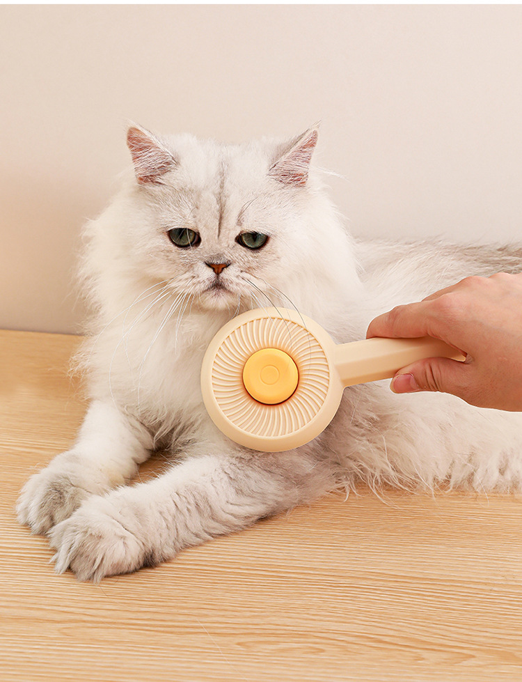 新款旋涡宠物刷不锈钢针梳按摩去浮毛刷一键除毛自洁美容梳宠物用品详情19