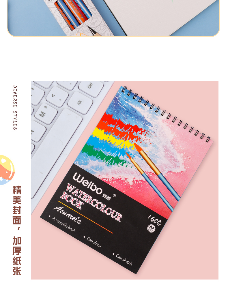 Weibo Stationery Mini Cartoon loose-leaf thickened coil Notebook, cute student notebook, portable office Notepad pic 11