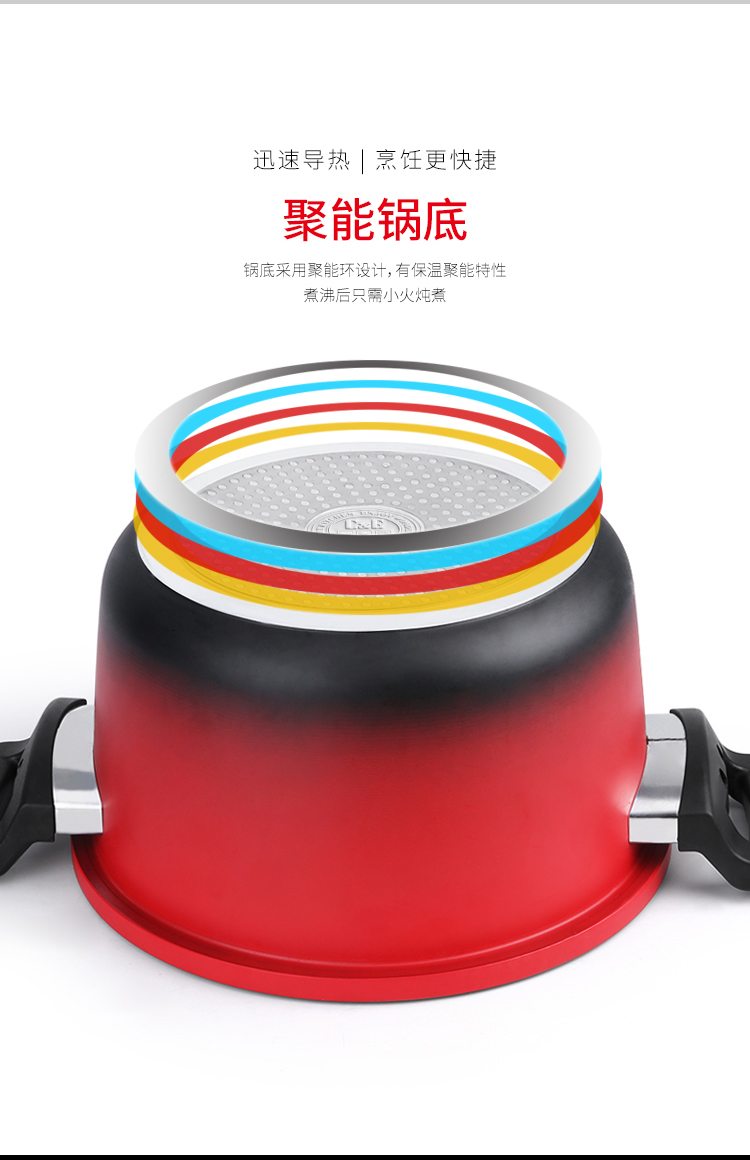 C&E Creative Kitchenware 6L large-capacity micro-pressure pot, upright pot lid, aluminum alloy multi-functional pot, high-temperature nano technology cookware, kitchenware, induction cooker, gas stove, open flame stove, universal for making soup, cooking rice, kitchen and household use pic 7