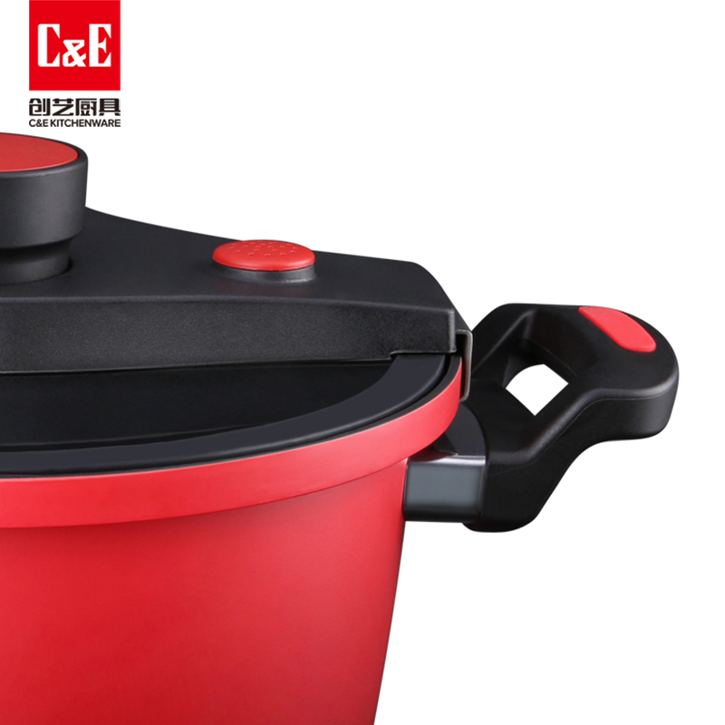 C&E Creative Kitchenware 6L large-capacity micro-pressure pot, upright pot lid, aluminum alloy multi-functional pot, high-temperature nano technology cookware, kitchenware, induction cooker, gas stove, open flame stove, universal for making soup, cooking rice, kitchen and household use Application Scenario