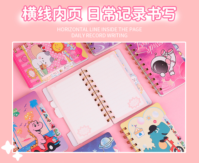 Weibo Stationery Mini Cartoon loose-leaf thickened coil Notebook, cute student notebook, portable office Notepad pic 5