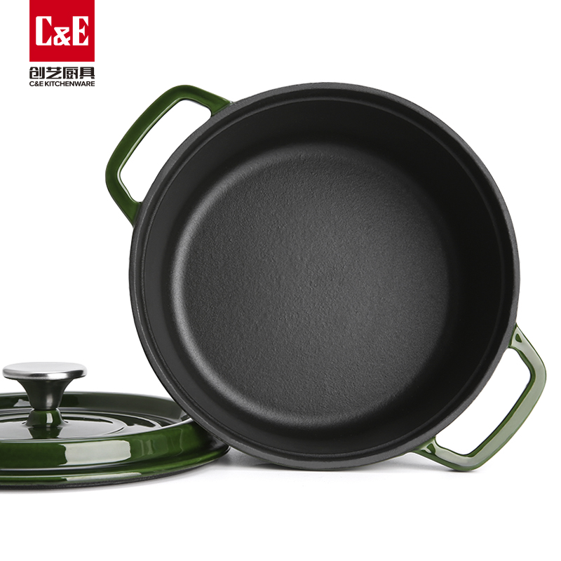 C&E Creative Enamel Pot New fashionable and exquisite soup pot, multi-functional kitchen pot details Picture
