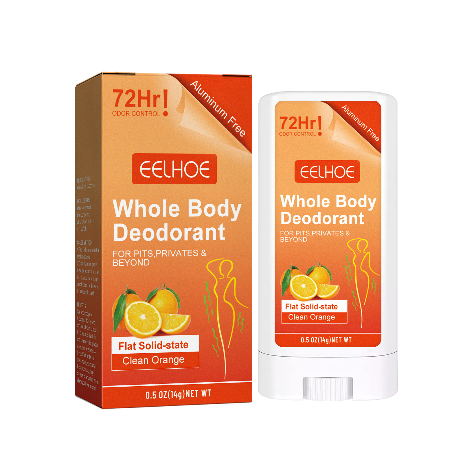 EELHOE Body Care Stick Summer Refreshing Antiperspirant Deodorant reduces underarm sweat odor and foot odor YL075-EEA08-A106-14-OG1