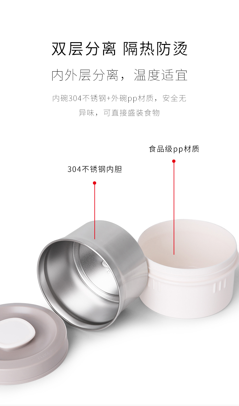 C&E Creative Kitchenware vacuum pot, three-layer stainless steel hand-held lunch box, lunch bucket and insulated lunch box are suitable for kitchens, homes, offices, outdoor picnics pic 9