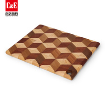 C&E创艺相思木菜板魔方拼图实木砧板打孔设计可挂可提便携收纳新款切菜板