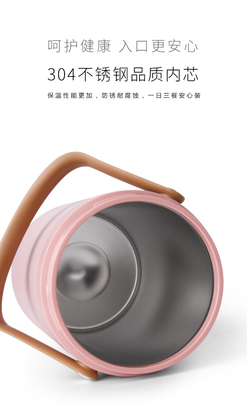 C&E Creative Kitchenware vacuum pot, three-layer stainless steel hand-held lunch box, lunch bucket and insulated lunch box are suitable for kitchens, homes, offices, outdoor picnics pic 7