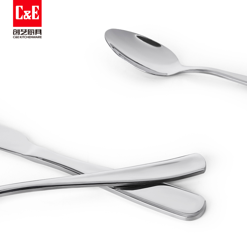 C&E Creative Knife, Fork and Spoon 30-piece Set of fashionable and simple stainless steel tableware, including spoons, dessert spoons, salad forks and knives, is suitable for business, gift-giving, restaurants, hotels and home use Application Scenario