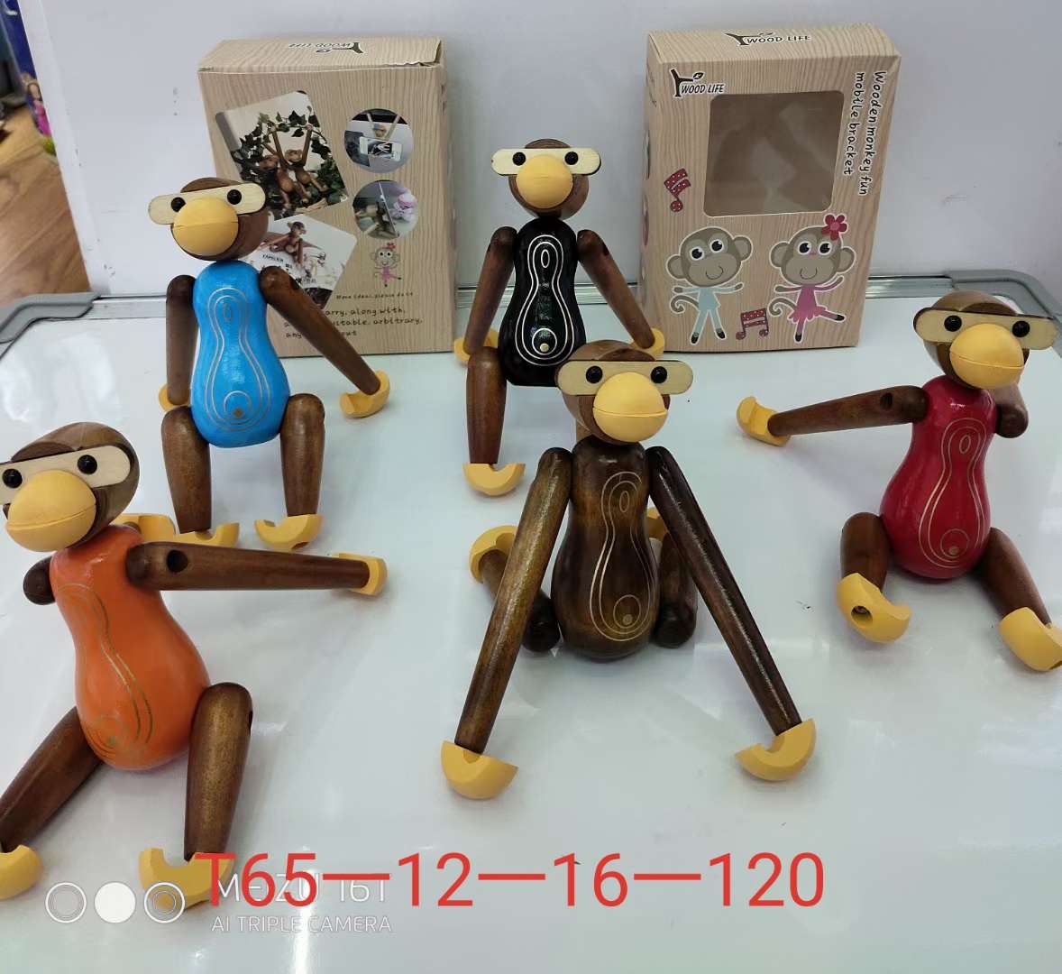 创意木质猴子摆件小挂件木质木偶家居装饰工艺品儿童房间装饰玩偶详情图2