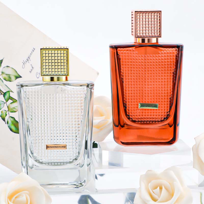 100ml perfume bottle, thickened aluminum label design, press-type spray nozzle, empty glass bottle Item Picture