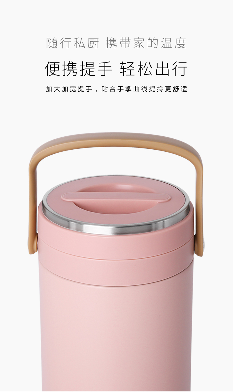 C&E Creative Kitchenware vacuum pot, three-layer stainless steel hand-held lunch box, lunch bucket and insulated lunch box are suitable for kitchens, homes, offices, outdoor picnics pic 10