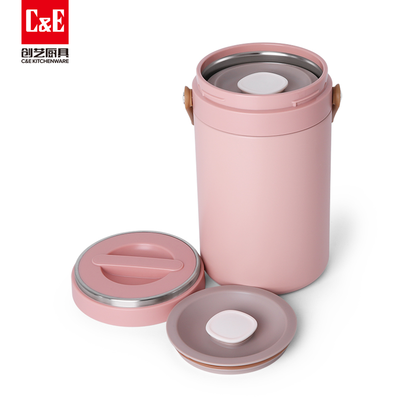 C&E Creative Kitchenware vacuum pot, three-layer stainless steel hand-held lunch box, lunch bucket and insulated lunch box are suitable for kitchens, homes, offices, outdoor picnics Item Picture