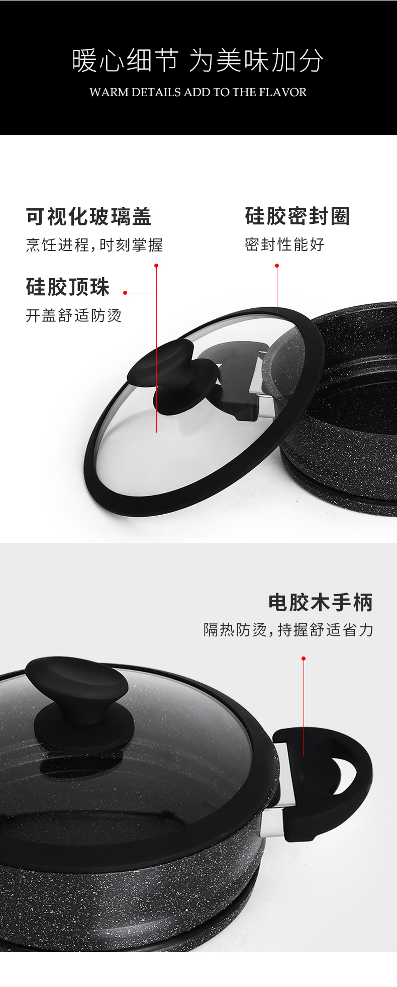 C&E Creative Cast aluminum double-layer steamer, large-capacity multi-functional pot, non-stick pot for boiling and steaming, non-stick steaming rack pic 8