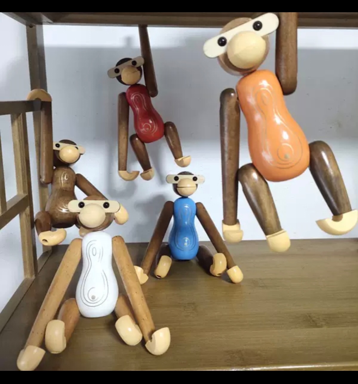 创意木质猴子摆件小挂件木质木偶家居装饰工艺品儿童房间装饰玩偶详情图3